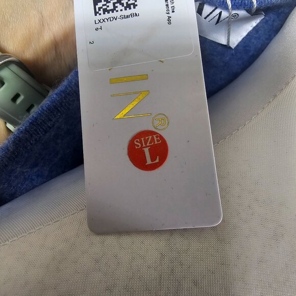 Liny Xin Womens V-Neck Superfine Merino Wool Sweater Sz L Blue Preppy Academia - Picture 7 of 12